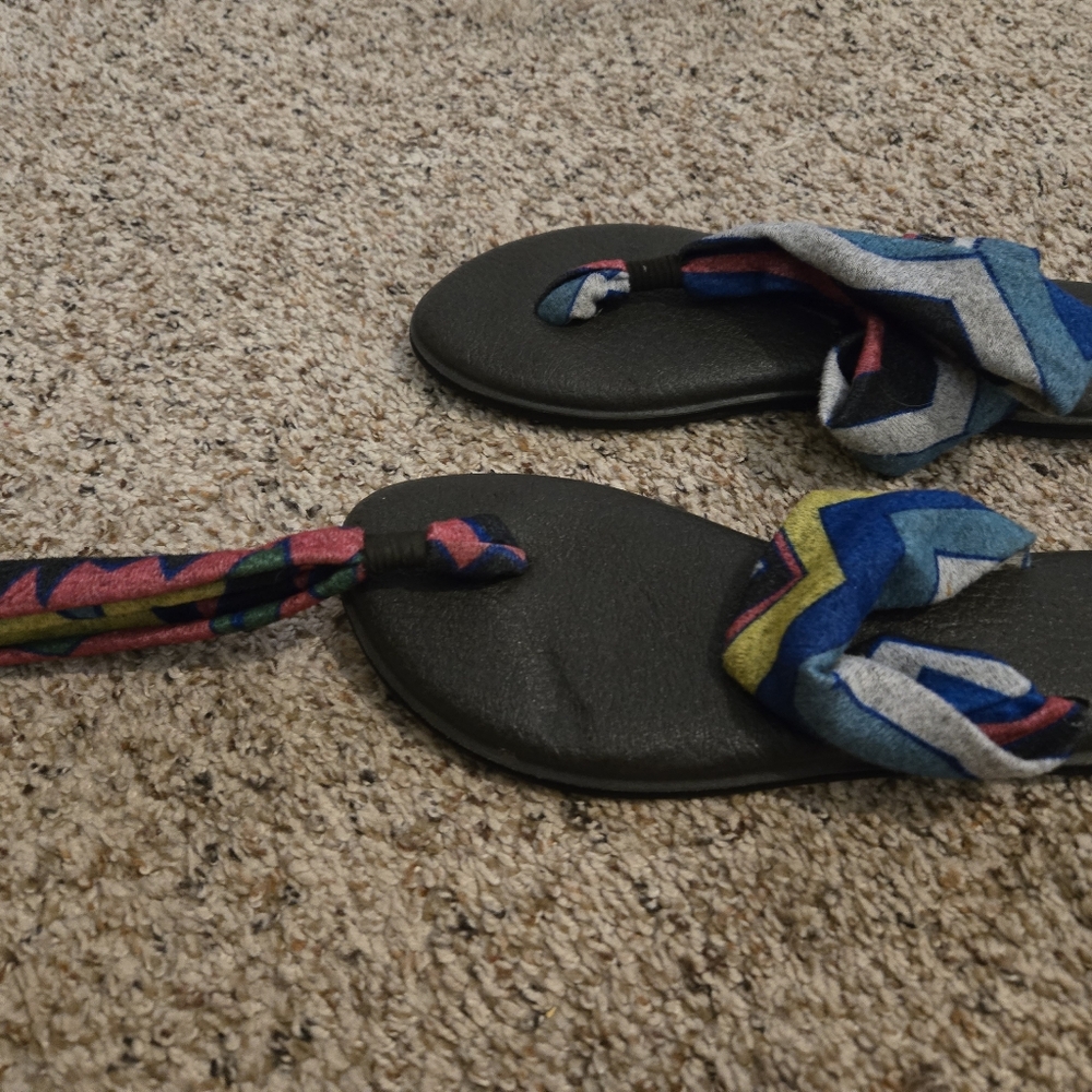 Sanuk Women's Yoga Sling Back Sandal Ella Print Colorful Shoe Size 9 - Picture 2 of 5